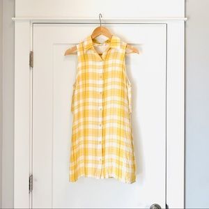 ❤️Sold❤️Vintage looking yellow & white plaid collar dress